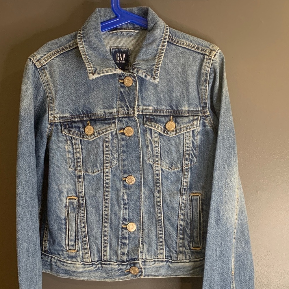 GAP girls Light Blue Jean Jacket size L - Picture 2 of 3